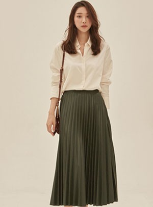 Leather Pleats Skirt